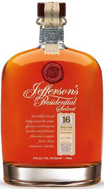 Jefferson's Presidential Select 16 Year Old Whiskey